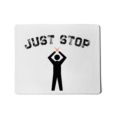 Airport Airplane Marshaller With Wands Just Stop Mousepad