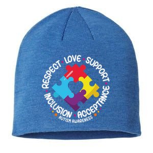 Autism Awareness Month Respect Love Support Autism Funny Gift Sustainable Beanie