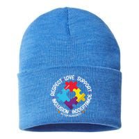 Autism Awareness Month Respect Love Support Autism Funny Gift Sustainable Knit Beanie