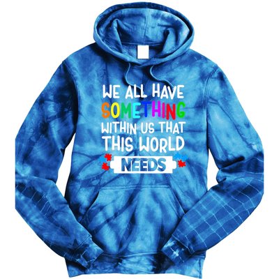 Autism Awareness Mom Dad Teacher Autism Support Month Gift Tie Dye Hoodie