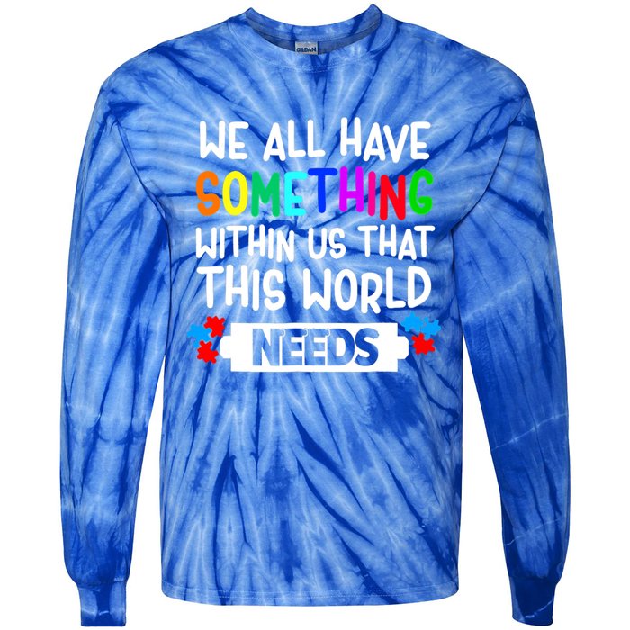 Autism Awareness Mom Dad Teacher Autism Support Month Gift Tie-Dye Long Sleeve Shirt