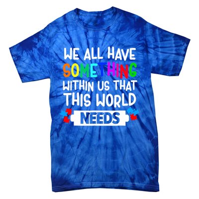 Autism Awareness Mom Dad Teacher Autism Support Month Gift Tie-Dye T-Shirt