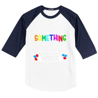 Autism Awareness Mom Dad Teacher Autism Support Month Gift Baseball Sleeve Shirt