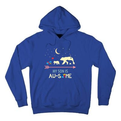 Autism Awareness Mama Bear My Son Is Ausome Great Gift Tall Hoodie