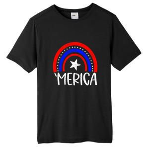 American America `Merica Rainbow Flag Patriotic 4th Of July Great Gift Tall Fusion ChromaSoft Performance T-Shirt