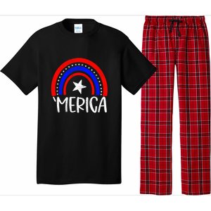 American America `Merica Rainbow Flag Patriotic 4th Of July Great Gift Pajama Set