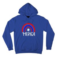 American America `Merica Rainbow Flag Patriotic 4th Of July Great Gift Hoodie