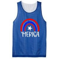 American America `Merica Rainbow Flag Patriotic 4th Of July Great Gift Mesh Reversible Basketball Jersey Tank