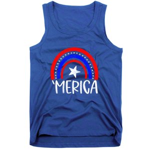 American America `Merica Rainbow Flag Patriotic 4th Of July Great Gift Tank Top