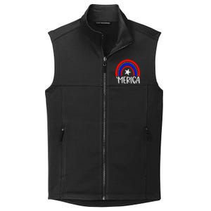 American America `Merica Rainbow Flag Patriotic 4th Of July Great Gift Collective Smooth Fleece Vest