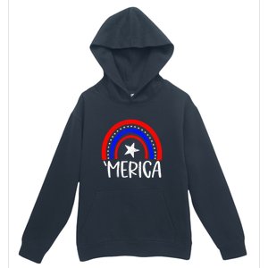 American America `Merica Rainbow Flag Patriotic 4th Of July Great Gift Urban Pullover Hoodie