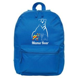 Autism Awareness Mama Bear Mom Autistic Meaningful Gift 16 in Basic Backpack