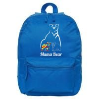 Autism Awareness Mama Bear Mom Autistic Meaningful Gift 16 in Basic Backpack