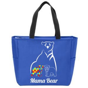 Autism Awareness Mama Bear Mom Autistic Meaningful Gift Zip Tote Bag