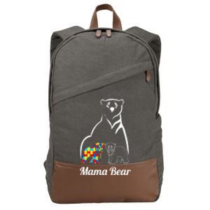 Autism Awareness Mama Bear Mom Autistic Meaningful Gift Cotton Canvas Backpack