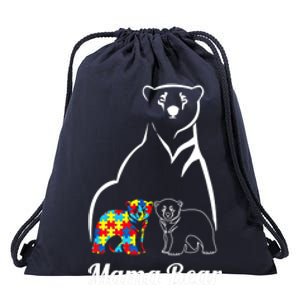 Autism Awareness Mama Bear Mom Autistic Meaningful Gift Drawstring Bag