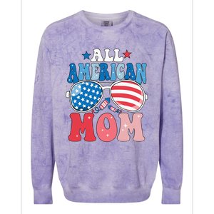 All American Mom Sunglasses 4th of July Family Matching Colorblast Crewneck Sweatshirt