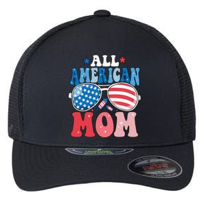 All American Mom Sunglasses 4th of July Family Matching Flexfit Unipanel Trucker Cap