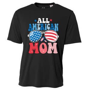 All American Mom Sunglasses 4th of July Family Matching Cooling Performance Crew T-Shirt