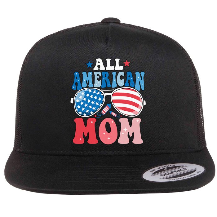 All American Mom Sunglasses 4th of July Family Matching Flat Bill Trucker Hat