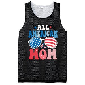 All American Mom Sunglasses 4th of July Family Matching Mesh Reversible Basketball Jersey Tank