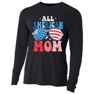 All American Mom Sunglasses 4th of July Family Matching Cooling Performance Long Sleeve Crew