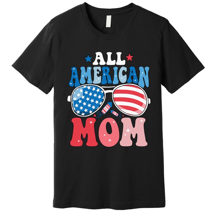 All American Mom Sunglasses 4th of July Family Matching Premium T-Shirt