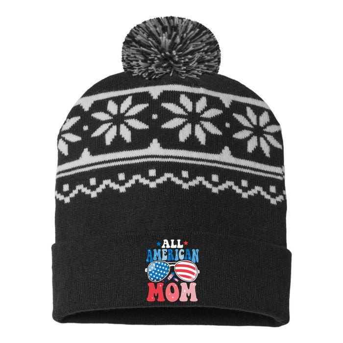 All American Mom Sunglasses 4th of July Family Matching USA-Made Snowflake Beanie