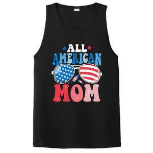 All American Mom Sunglasses 4th of July Family Matching PosiCharge Competitor Tank