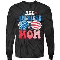 All American Mom Sunglasses 4th of July Family Matching Tie-Dye Long Sleeve Shirt