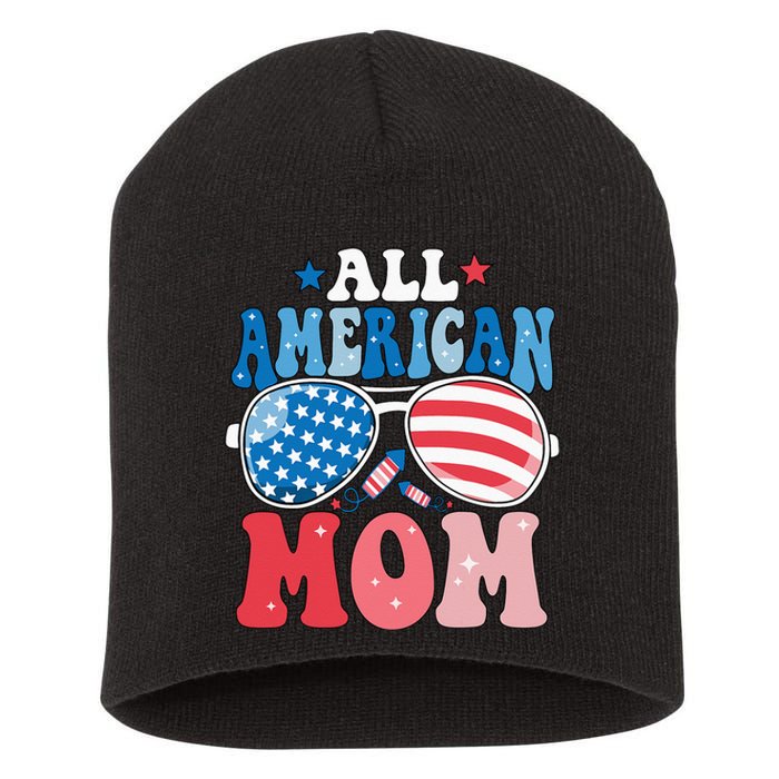 All American Mom Sunglasses 4th of July Family Matching Short Acrylic Beanie