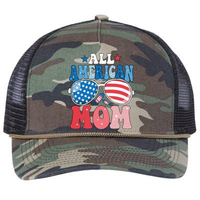 All American Mom Sunglasses 4th of July Family Matching Retro Rope Trucker Hat Cap