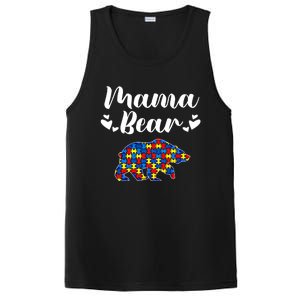 Autism Awareness Mama Bear Puzzle Piece Autistic Mom Gift Cool Gift PosiCharge Competitor Tank