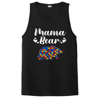 Autism Awareness Mama Bear Puzzle Piece Autistic Mom Gift Cool Gift PosiCharge Competitor Tank