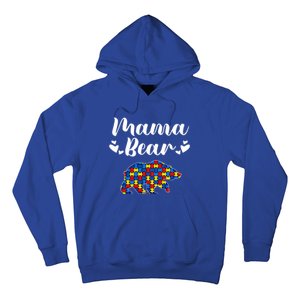 Autism Awareness Mama Bear Puzzle Piece Autistic Mom Gift Cool Gift Hoodie