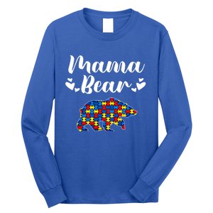 Autism Awareness Mama Bear Puzzle Piece Autistic Mom Gift Cool Gift Long Sleeve Shirt