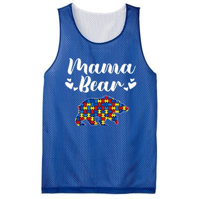 Autism Awareness Mama Bear Puzzle Piece Autistic Mom Gift Cool Gift Mesh Reversible Basketball Jersey Tank