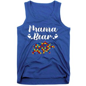 Autism Awareness Mama Bear Puzzle Piece Autistic Mom Gift Cool Gift Tank Top