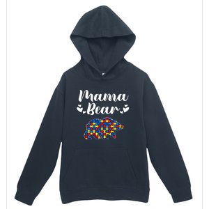 Autism Awareness Mama Bear Puzzle Piece Autistic Mom Gift Cool Gift Urban Pullover Hoodie