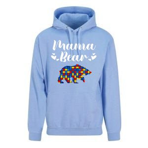 Autism Awareness Mama Bear Puzzle Piece Autistic Mom Gift Cool Gift Unisex Surf Hoodie