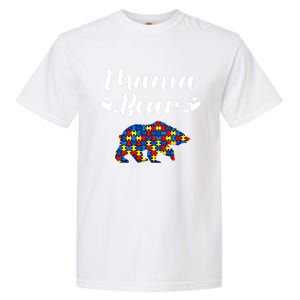 Autism Awareness Mama Bear Puzzle Piece Autistic Mom Gift Cool Gift Garment-Dyed Heavyweight T-Shirt