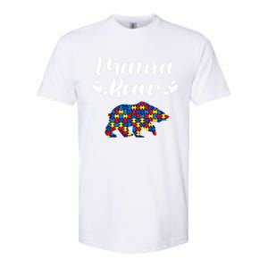 Autism Awareness Mama Bear Puzzle Piece Autistic Mom Gift Cool Gift Softstyle CVC T-Shirt