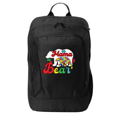 Autism Awareness Mama Bear Support Autistic Autism Mom Gift City Backpack