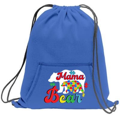 Autism Awareness Mama Bear Support Autistic Autism Mom Gift Sweatshirt Cinch Pack Bag