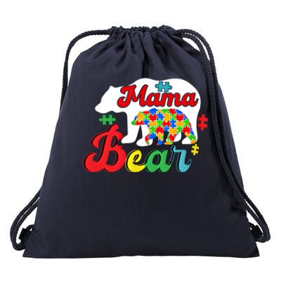 Autism Awareness Mama Bear Support Autistic Autism Mom Gift Drawstring Bag