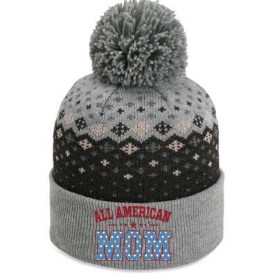 All American Mom Matching Family 4th Of July The Baniff Cuffed Pom Beanie