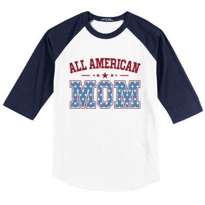 All American Mom Matching Family 4th Of July Baseball Sleeve Shirt