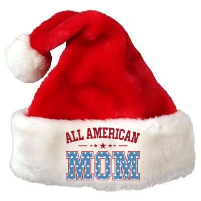 All American Mom Matching Family 4th Of July Premium Christmas Santa Hat