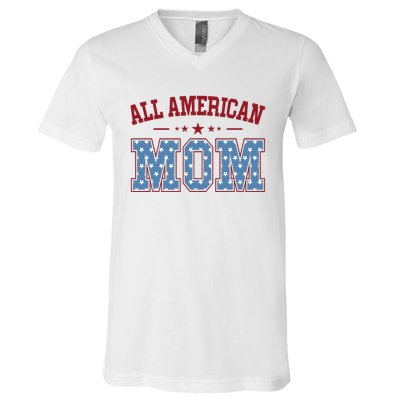 All American Mom Matching Family 4th Of July V-Neck T-Shirt