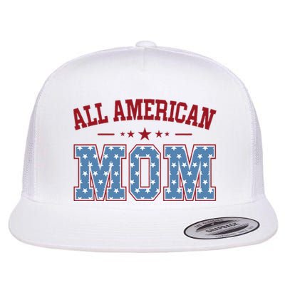 All American Mom Matching Family 4th Of July Flat Bill Trucker Hat